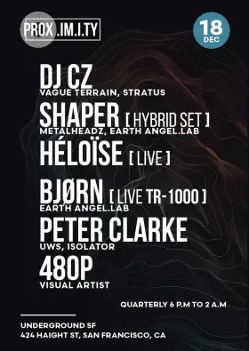 Artwork for PROX. DJ CZ, Shaper, Héloïse, Bjørne, Peter Clarke, 480P