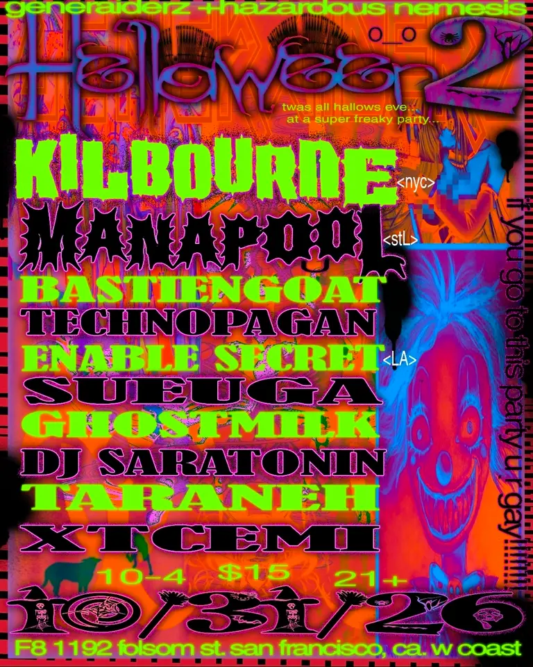 Artwork for GENERAID3RZ HELLAWEEN2: Kilbourne, MANAPOOL, Enable Secret, Technopagan